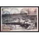 ARGENTINA 1961 USHUAIA TARJETA POSTAL CON VISTA DE LA CIUDAD CIRCULADA A LA ANTARTIDA CON VARIAS MARCAS, MUY LINDA PIEZA RARA